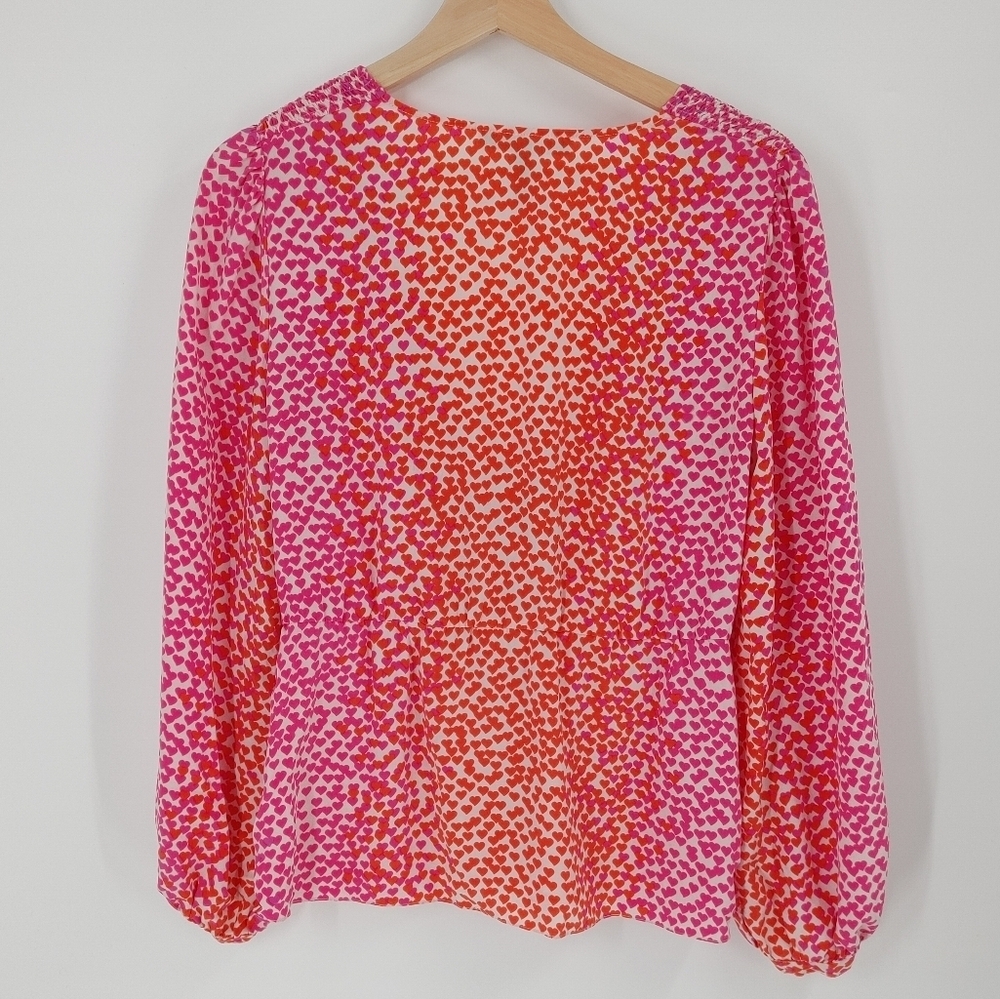 BCBGMaxAzria Silk Heart Print Blouse - Picture 9 of 10